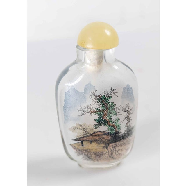 Mid-Century Chinese Inside Reverse Painted Snuff Bottle Signed For Sale - Image 4 of 9