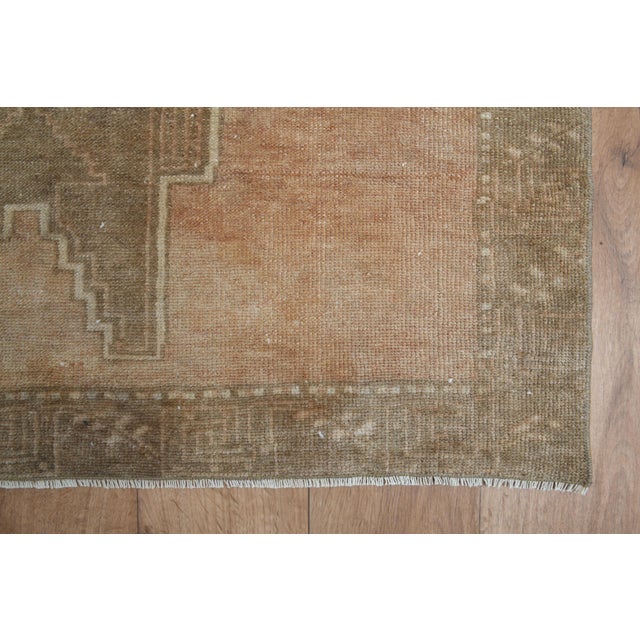 1970s Vintage Turkish Handmade Wool Cotton Terracotta Runner Rug For Sale - Image 10 of 11