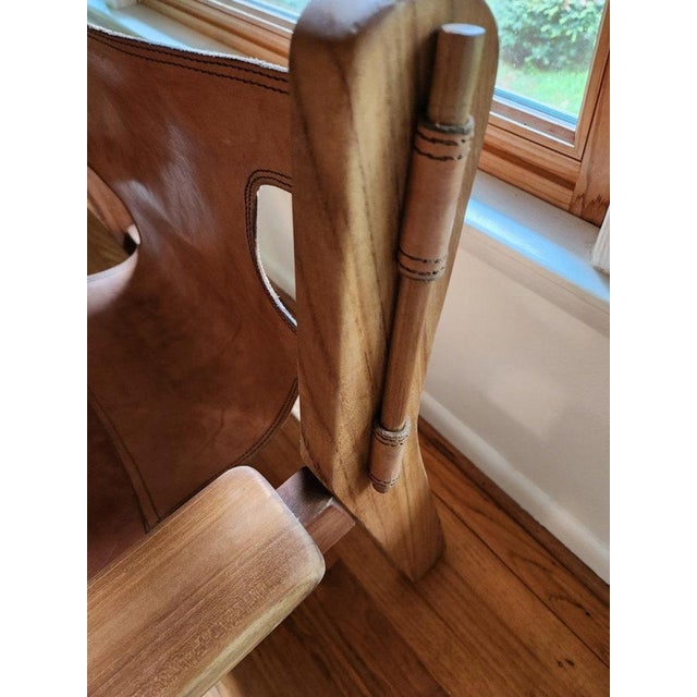 Not Yet Made - Made To Order Modern Leather and Teak Lounge Chair For Sale - Image 5 of 8