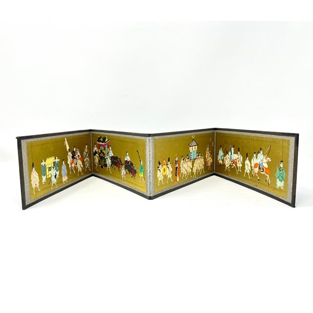 Vintage Four Panel Tabletop Japanese Byōbu Screen Chairish