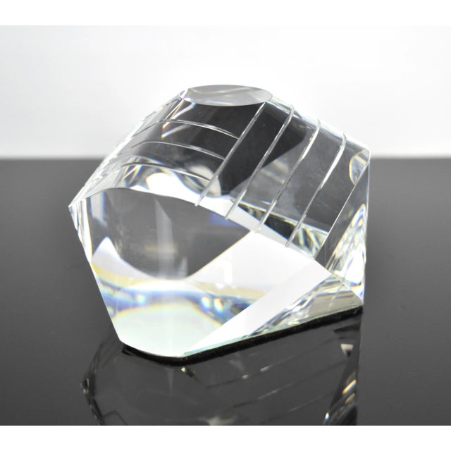 Vintage Denali Geometric Crystal Glass Paperweight For Sale - Image 9 of 12