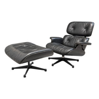 Set of Lounge Chair with Ottoman by Charles Eames for Vitra For Sale