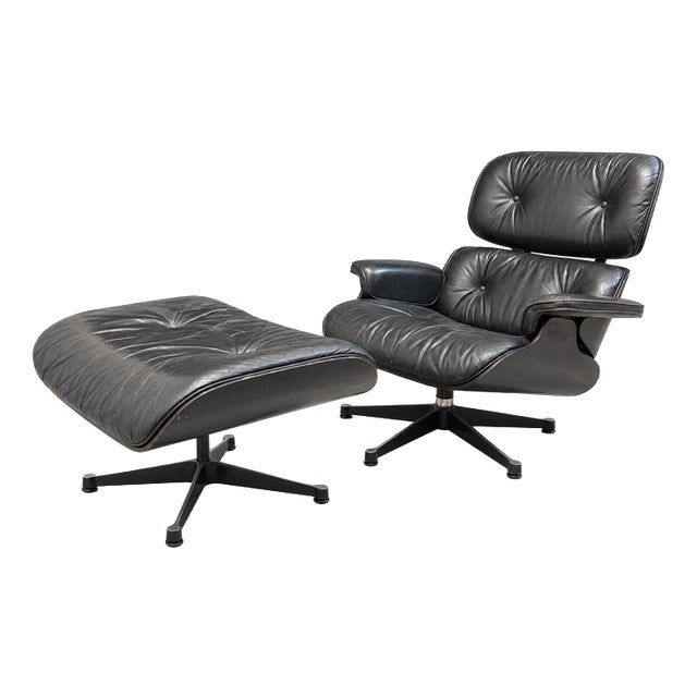 Set of Lounge Chair with Ottoman by Charles Eames for Vitra For Sale