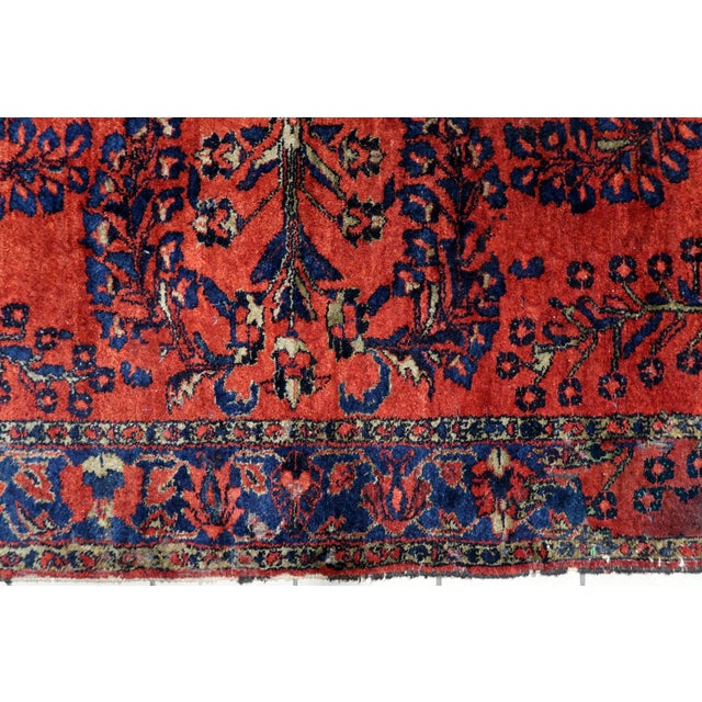 Antique Persian Lilihan Handmade Rug 5.8' X 6.7' 1920s For Sale - Image 11 of 13