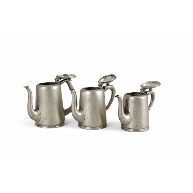 Silver Antique Silver-Plated Coffee Pots from Maison Jaspers, 1950s, Set of 3 For Sale - Image 8 of 8