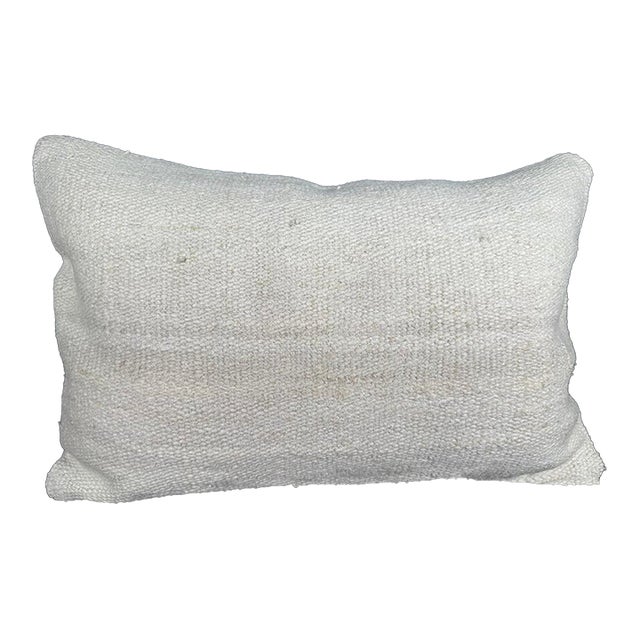 Turkish Hemp Pillow Cushion Natural Beige Pillow Cushion Cover 16" x 24" For Sale
