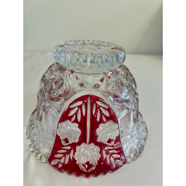 Vintage 5th Avenue Rosalina Ruby Flash Cut Glass Bowl For Sale - Image 11 of 12
