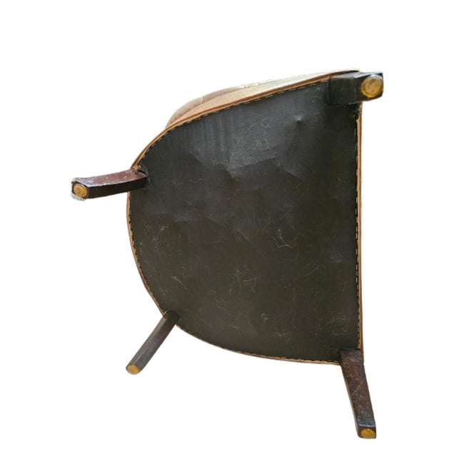 Textile Vintage Chesterfield Leather Club Chairs in Tan Cognac, 1980s, Set of 2 For Sale - Image 7 of 8