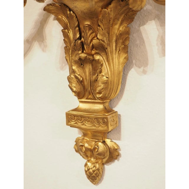 Metal Pair of Tall French Louis XVI Style Gilt Bronze Sconces, C. 1880 For Sale - Image 7 of 13