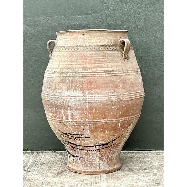 Vintage Monumental Turkish Terracotta Vessel For Sale - Image 4 of 12