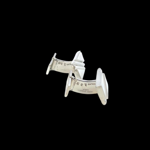 1990s Pair of Georg Jensen Estate Sterling Silver Cufflinks 17.20 Grams For Sale - Image 9 of 9