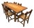 Brutalist Oak Dining Table with Chairs, Set of 7 For Sale