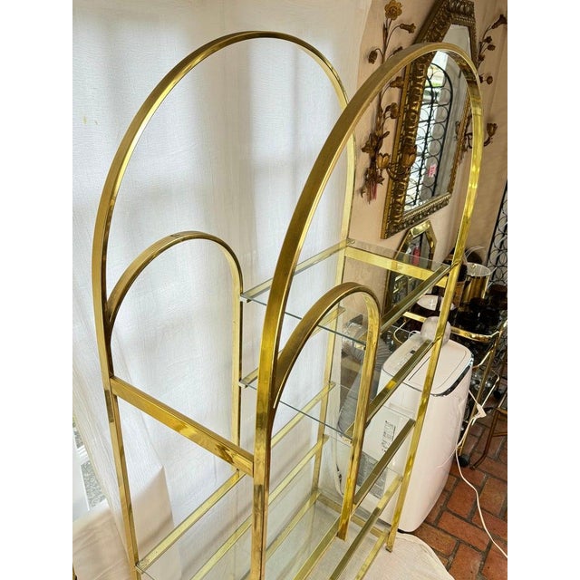 Metal 1970s Mid Century Modern Brass Etagere For Sale - Image 7 of 14