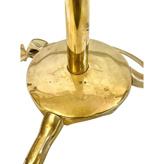 Mid 20th Century Brass Adjustable Valet Coat Rack With Paw Feet For Sale - Image 9 of 17