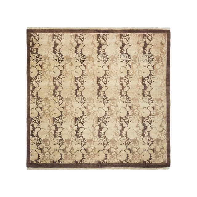 Mogul Collection Hand-Knotted Area Rug - Brown 5' 1" x 5' 3" For Sale - Image 9 of 9