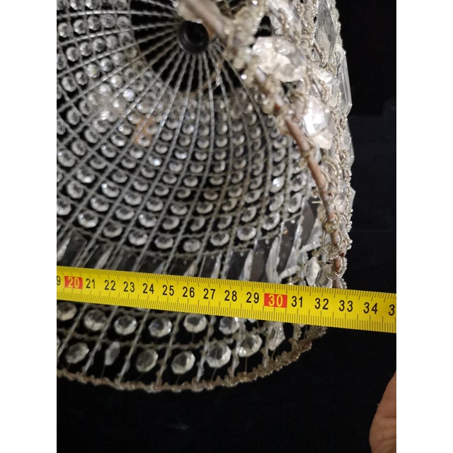 Silver Vintage Glass Pendant Light, 1950s For Sale - Image 8 of 15