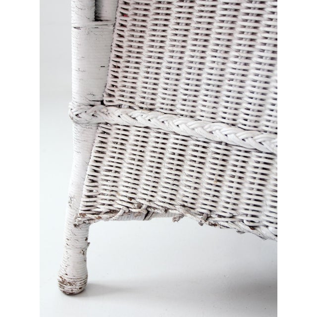 Antique White Wicker Porch Chair For Sale - Image 6 of 18