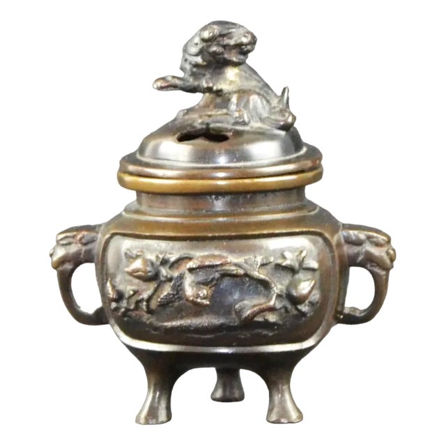 Vintage Oriental Incense Burner in Bronze, 1920s For Sale