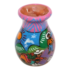 Small Hand Painted Mexican Pottery Vase