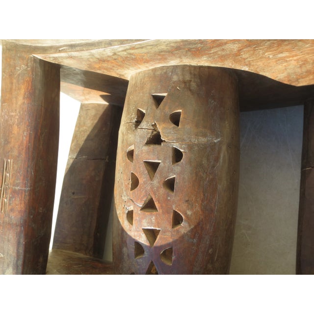 Coffee Antique Ashanti African Womens Stool For Sale - Image 8 of 11