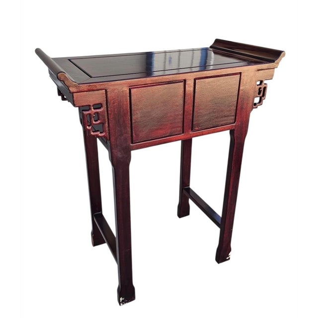 Mid 20th Century Chinese Rosewood Altar Style Console Table For Sale - Image 9 of 17