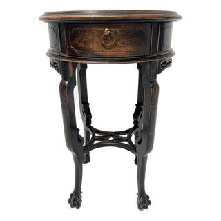 Asian-Style Side Table in Natural Wood, 20th Century For Sale
