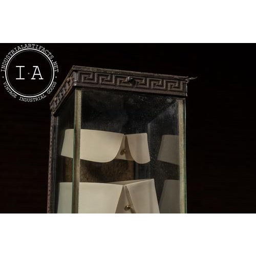 1910s Early 20th Century Floor-Length Arrow Collars Glass Haberdashery Showcase For Sale - Image 5 of 8