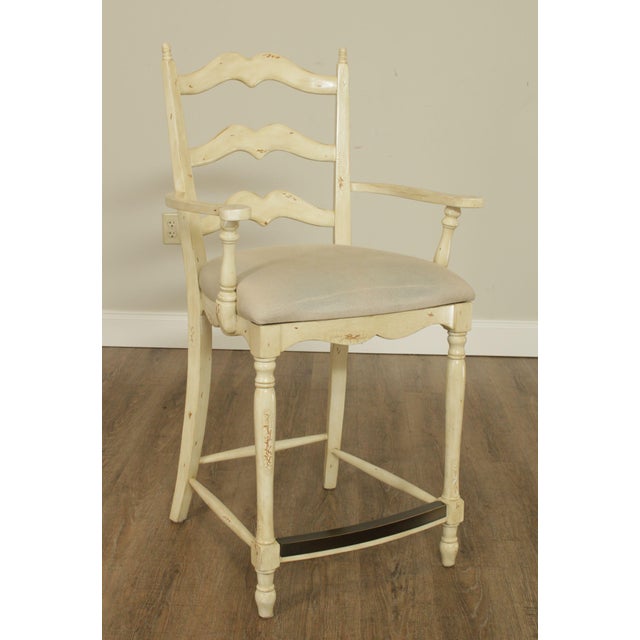 Artistica French Country Style Set 3 Painted Ladder Back Bar Stools