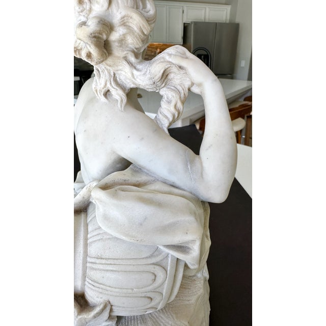 19th-Century Italian White Marble Sculpture Reclining Nymph Woman For Sale - Image 17 of 18