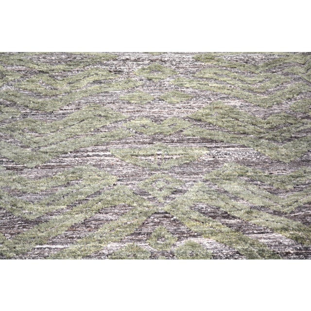 2000 - 2009 Moroccan Sheba Hand Knotted Wool Rug, 9'9"x14' For Sale - Image 5 of 6