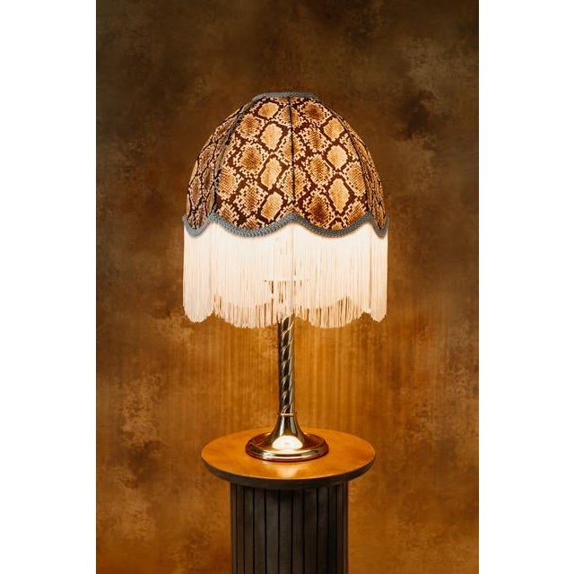 Art Deco The Bianca Snakeskin Fringed Lampshade - Large For Sale - Image 3 of 7