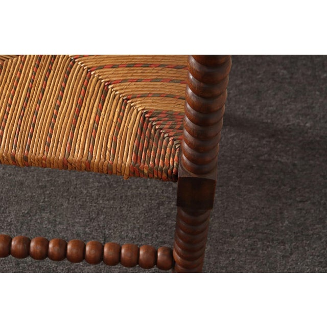 Diminutive Antique French 19th Century Bobbin Corner Chair With Rush Seat For Sale - Image 14 of 18