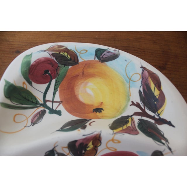 Vintage Italian Summer Fruit Ceramic Dish Two Section For Sale - Image 6 of 8