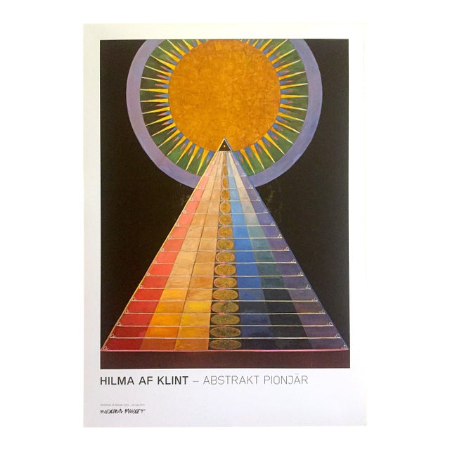 Hilma Af Klint Swedish Abstract Large Offset Lithograph Print Exhibition Poster " Altarpiece No.1 Group X " 1915 For Sale