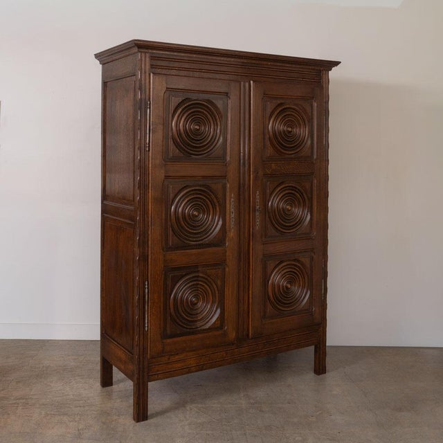 Wood 1940s French Carved Wood Cabinet by Charles Dudouyt, Attributed For Sale - Image 7 of 17