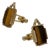 1960s Mid-Century Mens 10k Gold Plate Whaleback Cufflinks W/ Tigers Eye by Swank Products, A Pair For Sale