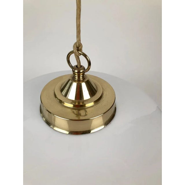 Metal Jugendstil Adjustable Chandelier with White Opal Glass, 1923 For Sale - Image 7 of 14