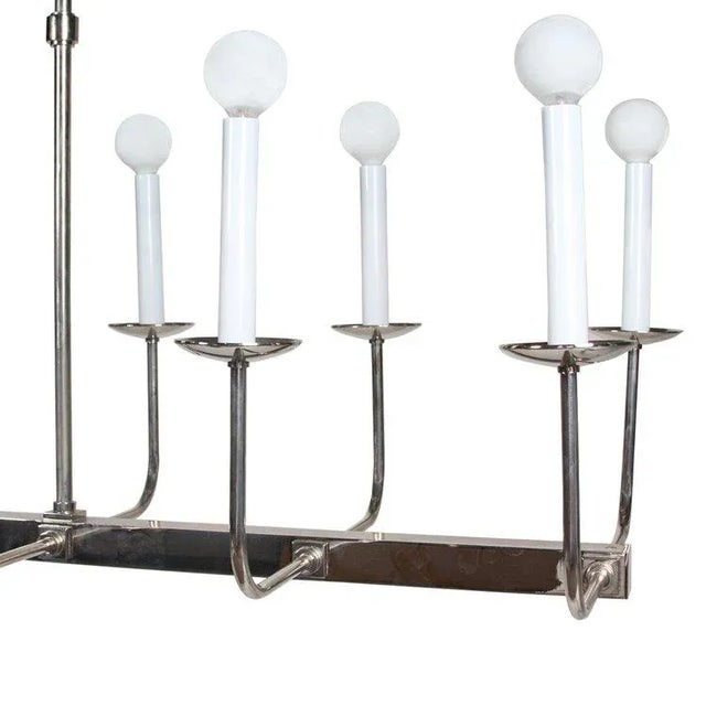 Metal Contemporary Veronique 10-Light Linear Chandelier by Remains For Sale - Image 7 of 10