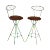 Mid-Century Modern Wrought Iron Barstools - a Pair For Sale
