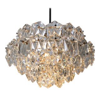 Chrome and Crystal Chandelier, 1970s For Sale