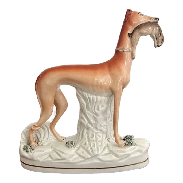Large Antique Victorian Staffordshire Greyhound, 1880 For Sale