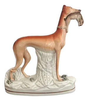 Large Antique Victorian Staffordshire Greyhound, 1880