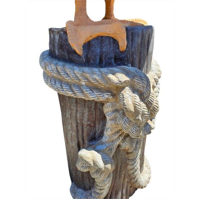 1960s 1960s Monumental Metal Jumbo Nautical Pelican on Stand For Sale - Image 5 of 17