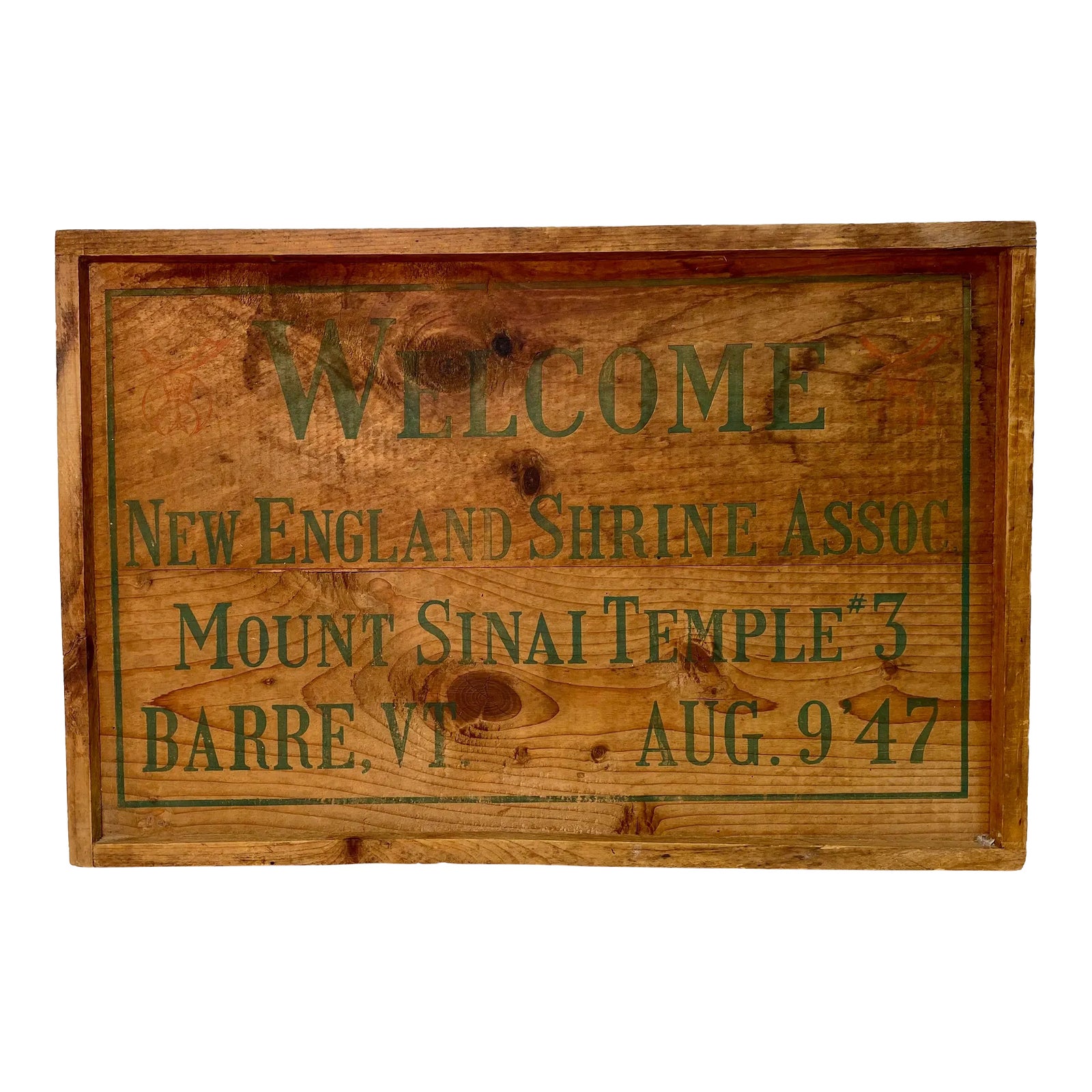 Vintage Wooden New England Shrine Association Mount Sinai Temple #3 ...