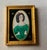 American Folk Art Portrait, Lady in Emerald Green Dress, Gouache on Paper, Original Gilded Frame, Boston Estate, Circa 1920s For Sale - Image 10 of 15