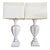 Large Pair of White & Gold Ceramic Table Lamps From 60's For Sale