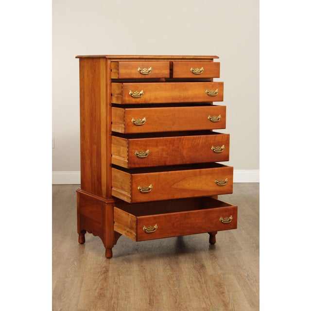 Wood Stickley Vintage Traditional Solid Cherry Tall Chest For Sale - Image 7 of 12