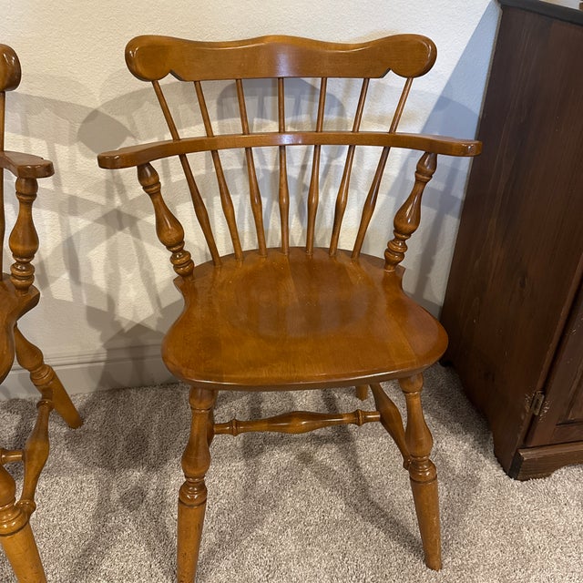 Traditional 1960s Ethan Allen Dining Chairs For Sale - Image 3 of 10