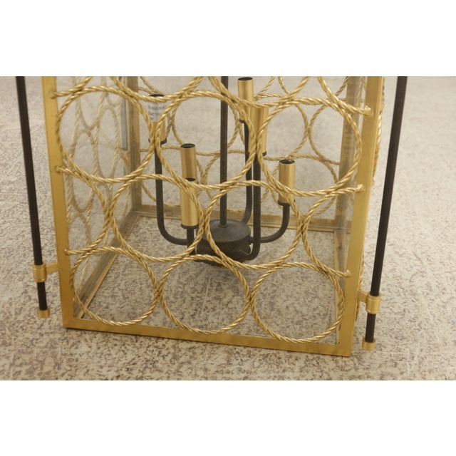 Modern Design Iron & Gold Gilt Hanging Chandelier Lantern For Sale In Philadelphia - Image 6 of 9