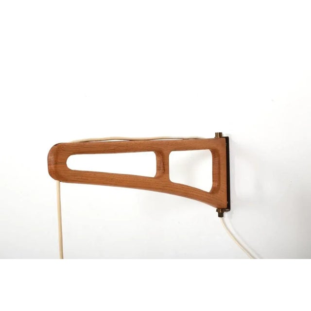1960s Danish Oak and Copper Wall Lamp, 1960s For Sale - Image 5 of 7